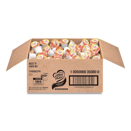 Coffee Mate Liquid Coffee Creamer, Hazelnut, 0.38 oz Mini Cups, 180PK 11000374